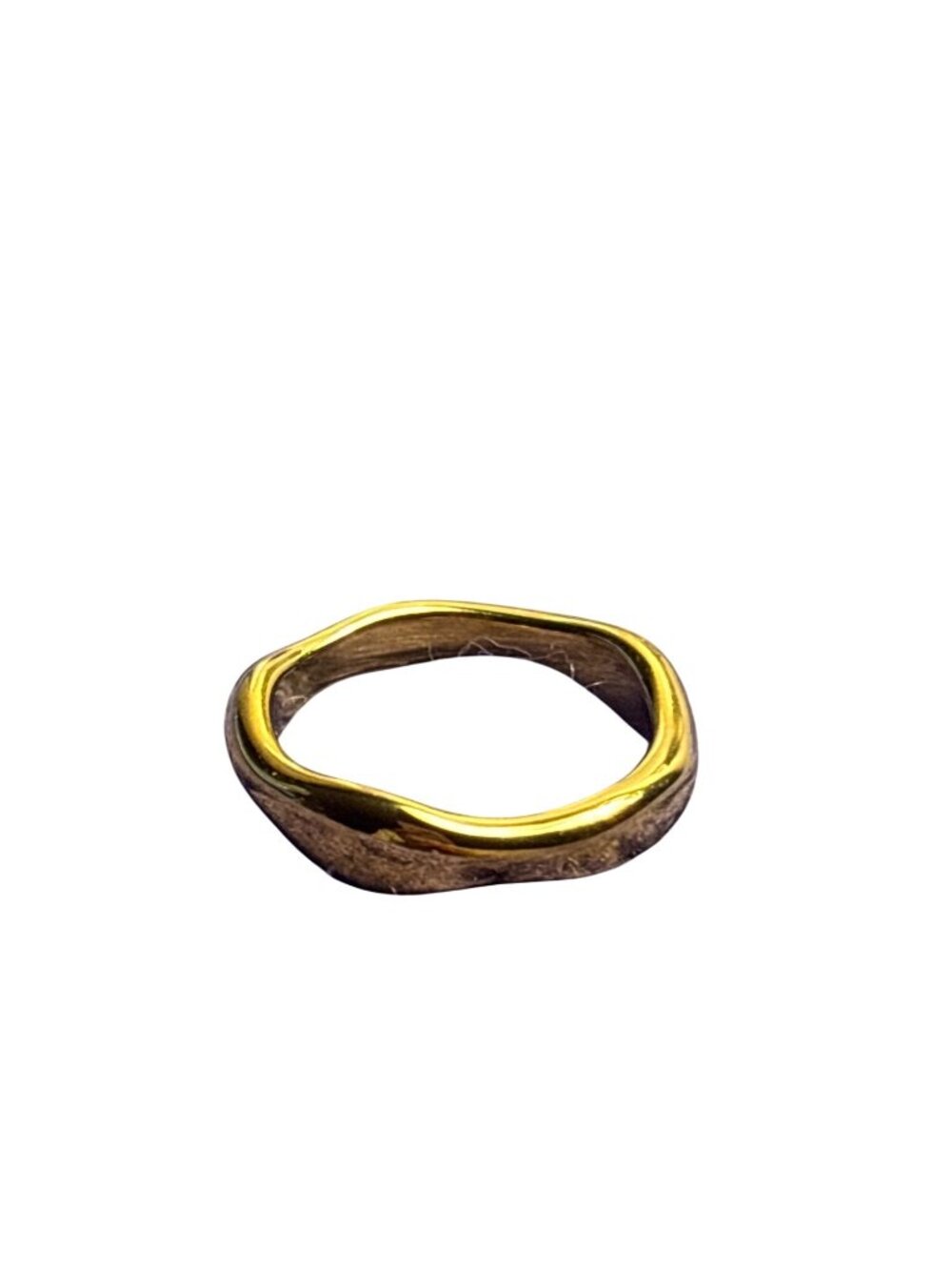 Goldtone Wavy Abstract Ring Size 6